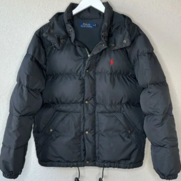 Polo Ralph Lauren Men's Black Duck Down and Feather Filled Puffer Coat Size M - Picture 1 of 8